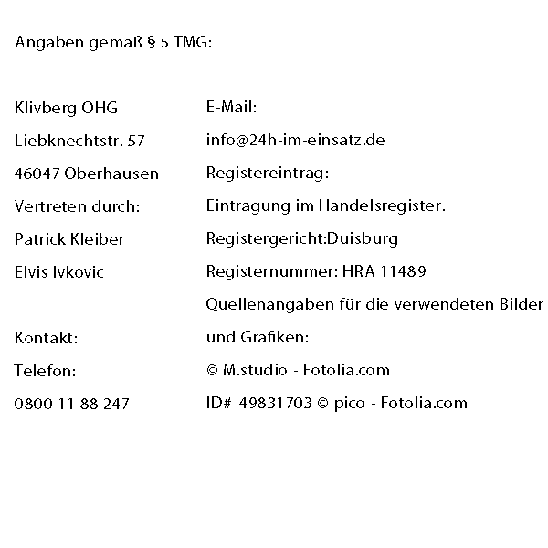 Impressum Schlüsseldienst Bochum